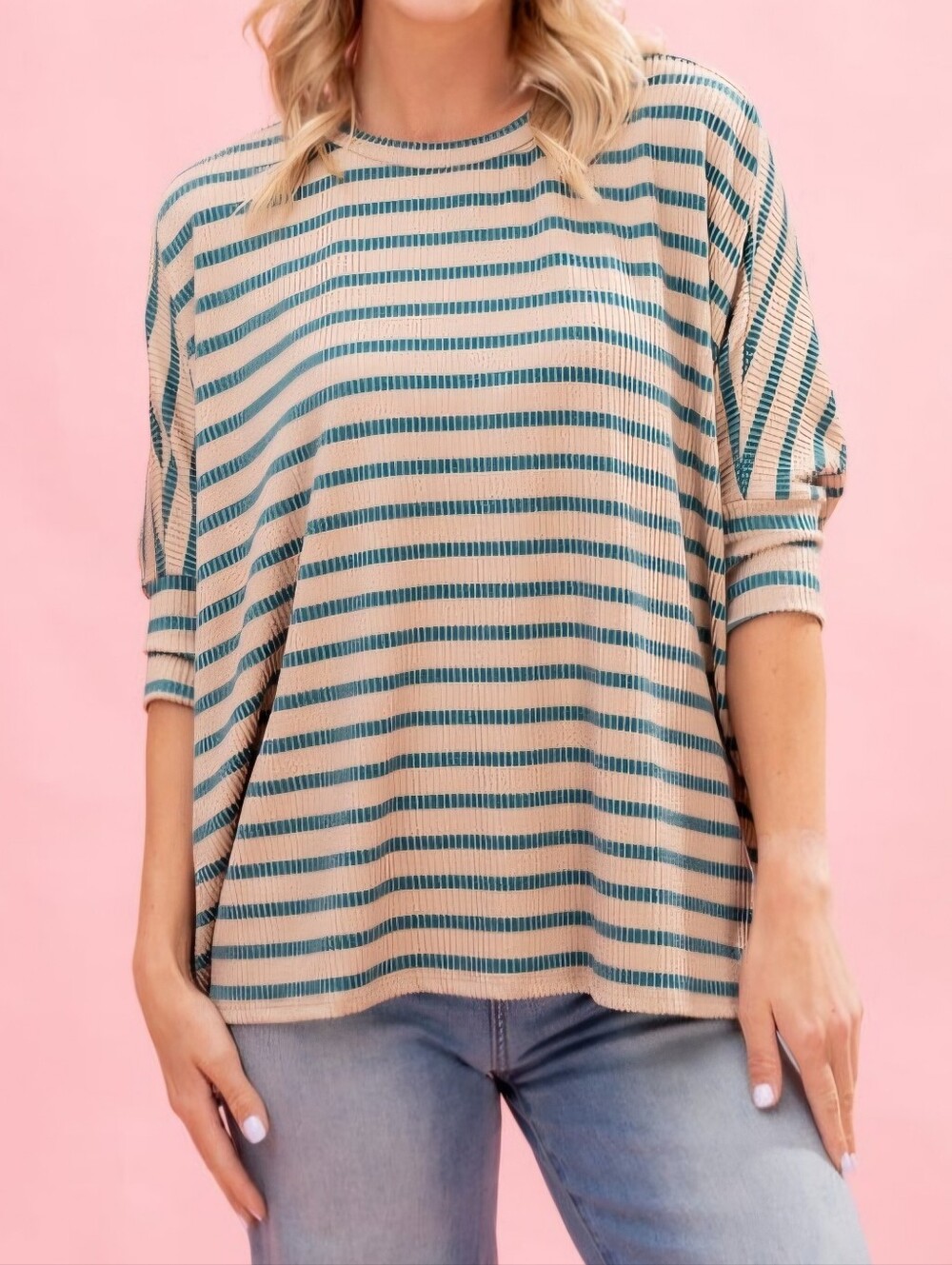 Discount Diva Boutique NWOT Fall Striped Raised Rib Top